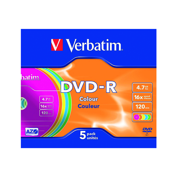 VERTBATIM DVD-R 16X 4.7GB PK5 JWLCSE