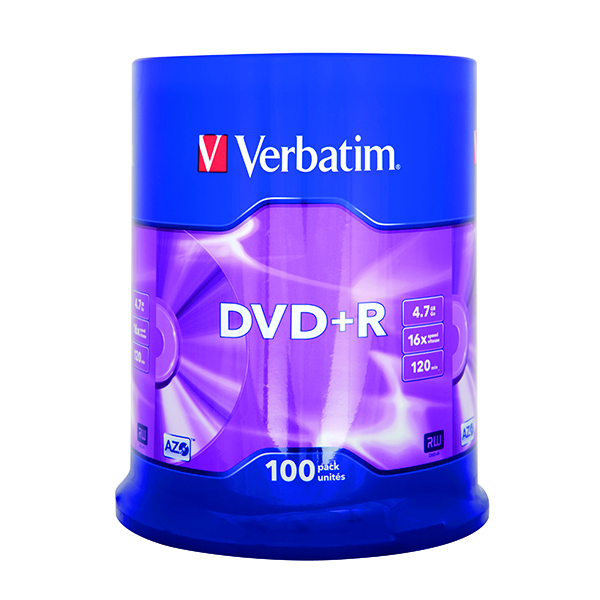 VERBATIM DVD+R 16X 100PK