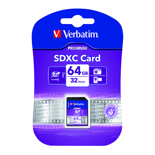 VERBATIM 64GB SDXC MEMORY CARD 44024