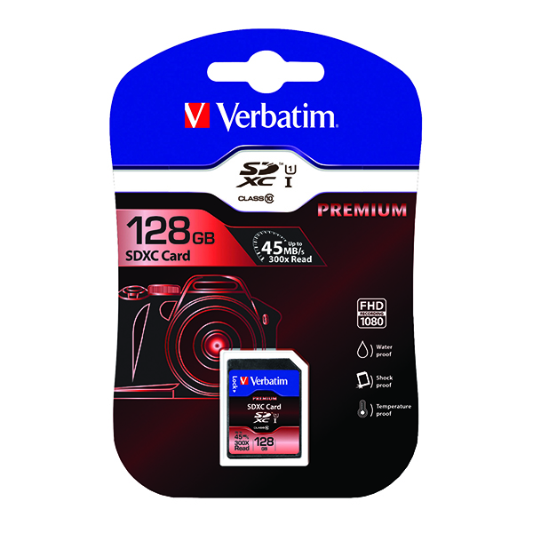 VERBATIM PREMIUM SDXC MEM CARD 128GB