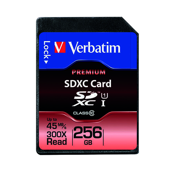 VERBATIM PREMIUM 256GB SDXC MEM CARD