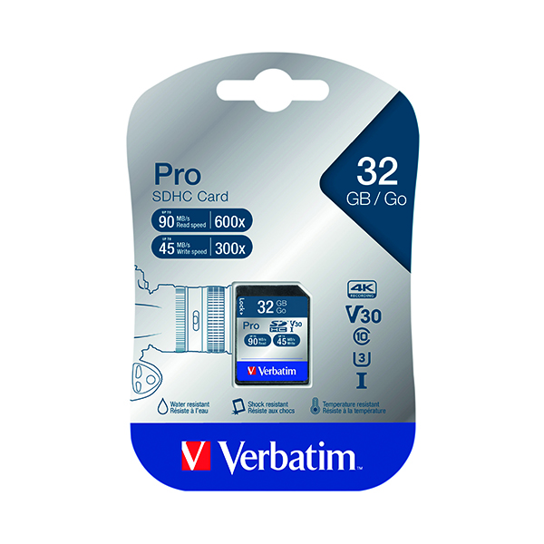 VERBATIM PRO SDHC 32GB MEMORY CARD