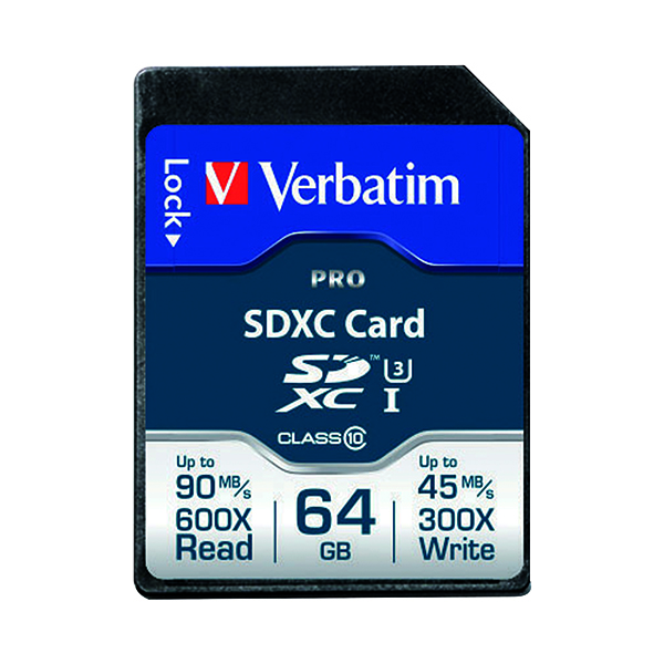 VERBATIM PRO SDXC 64GB MEMORY CARD