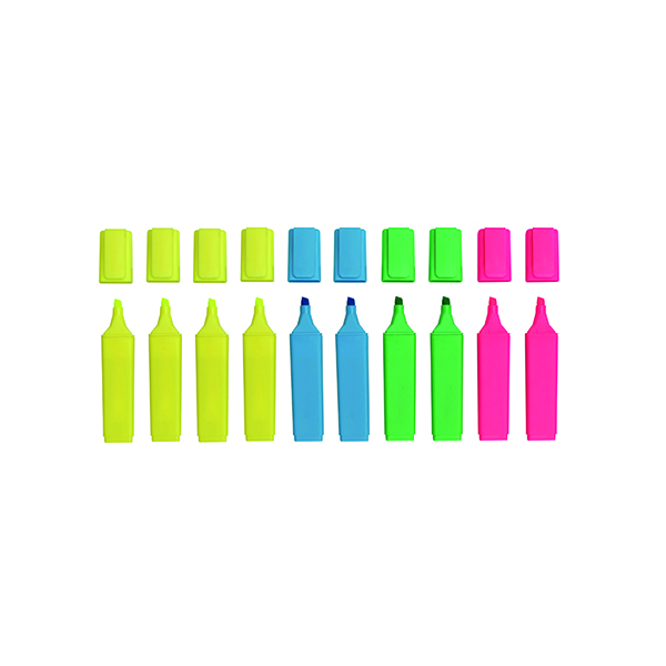 HI-GLO HIGHLIGHTER PENS AST PK10