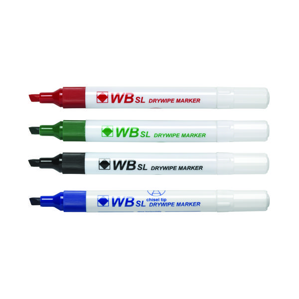 AST WHITEBOARD MARKERS CHISEL PK4